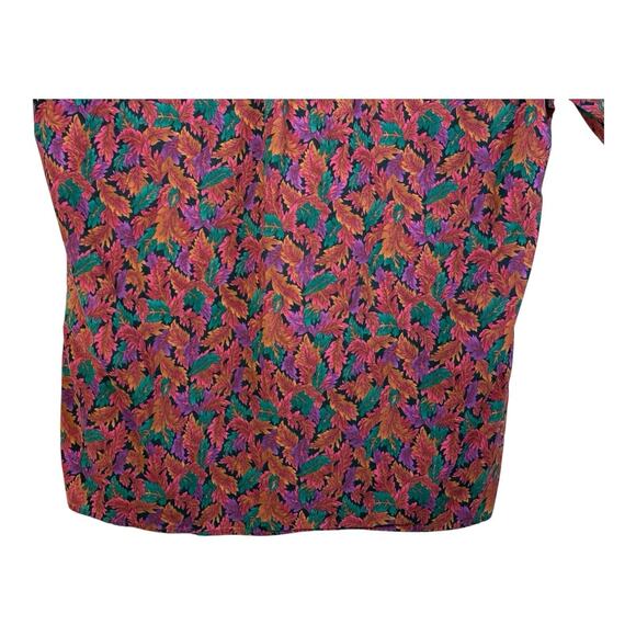 Vintage 1980s Hilo Hattie Fall Leaves Vibrant Hawaiian Made in USA Large Shirt - Picture 7 of 10